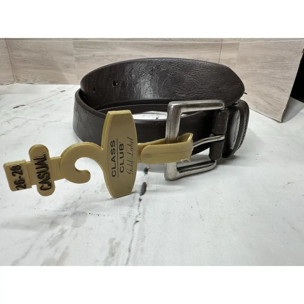 Class Club Boy’s Brown Cowhide Leather Dress Belt Size 26 28 Casual